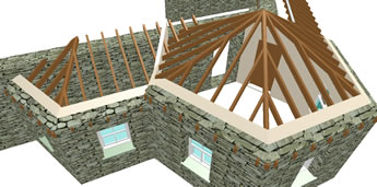 View of basic roof structure