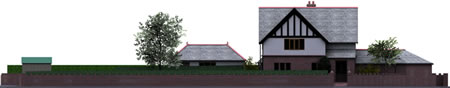 Elevation render - view to main road