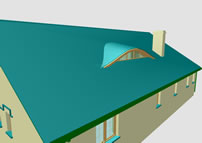 view of the eyebrow dormer which replaced the regular dormer