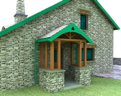 porch rendering in C4D