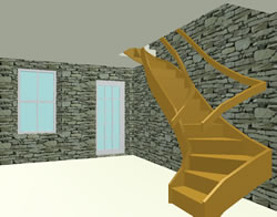 cottage stair modelled in Allplan FT