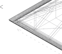 isometric view of swept gutter and gutter board profiles