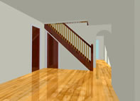 Internal view of proposed stair up to converted loft