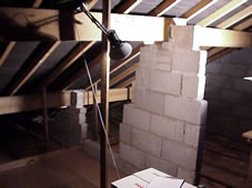 Internal view of existing loft and roof supports
