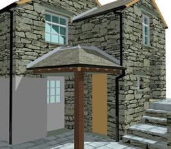 entrance porch first scheme view