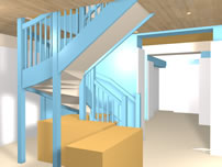view of stair as you enter shop