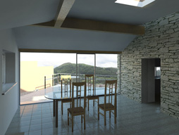 upper ground floor interior view from model