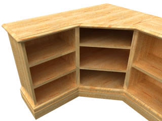 Bookcase modelled in Allplan FT, rendered in Cinema 4D v8.5