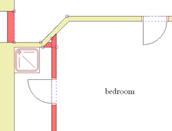 Door copied from existing wall in edit mode drawing file to new wall in active mode drawing file