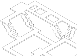hidden line isometric export of  strip foundations with stepping