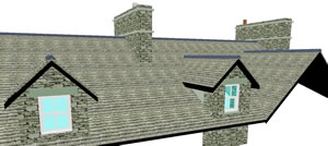 Copying dormers along a roof