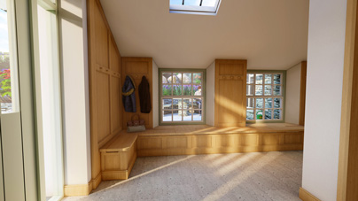 Glazed extension to house in the centre of Grasmere