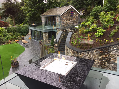 House at Grasmere view from balcony over garden