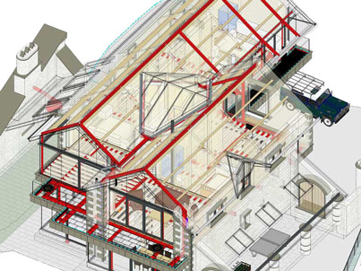 House above Grasmere remodelled for views - Isometric drawing of structure