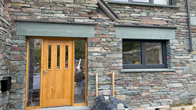 Cottage renovation near Hawkshead - use of micro abrasives on old oak timbers