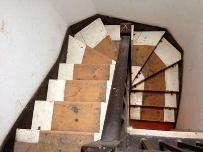 Listed cottage Rydal near Ambleside servants stair before renovation