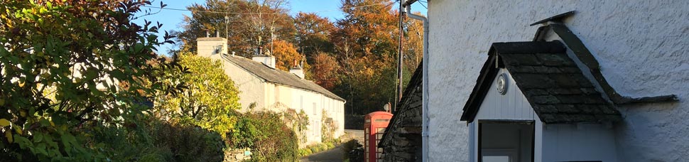 Complete lane of Grade II Listed Cottages at Outgate near Hawkshead