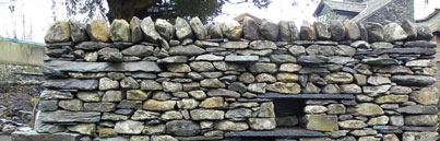 New dry stone wall at Listed Building in Ambleside