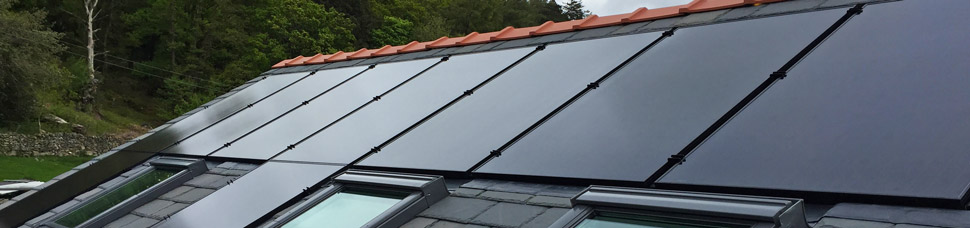 New house near Coniston with photo-voltaic panels slated into roof