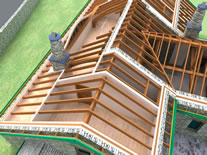 3D roof image and link to Works page