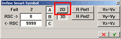 Define smart symbol dialog set up to omit 2D display  of 3D symbol